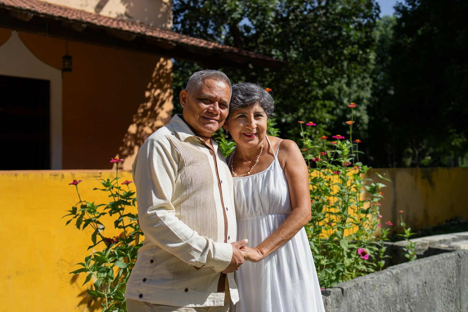 An older couple spending time together at home